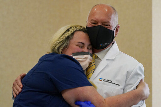 Hannah White celebrates in Oklahoma